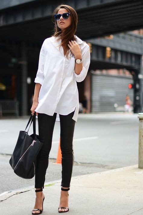 How To Style Black Pants And A White Shirt - Outfit Inspiration - Poor Little It Girl Fashionable Work Outfits, Best Business Casual Outfits, Cute Office Outfits, Editorial Vogue, Summer Office Outfits, Look Legging, White Shirt Outfits, Professional Work Outfit, Summer Work Outfits