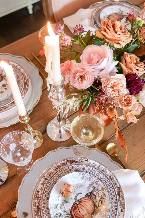 Elegant Table Setting Ideas for Your Thanksgiving Feast — Amanda Warren Pink Thanksgiving Table, Amanda Warren, Elegant Thanksgiving Table, Simple Thanksgiving Table, Pink Thanksgiving, Table Setting Ideas, Wooden Napkin Rings, Setting Ideas, Elegant Table Settings