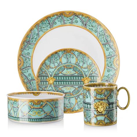 Versace - La Scala del Palazzo Verde Dinnerware Collection Versace House, Palazzo Versace, Beautiful Dinnerware, Souvenir Design, Marble Staircase, Fine Dinnerware, Kitchen Makeovers, Luxury Tableware, Luxury Dinnerware