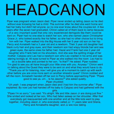 The Seven Headcanons, Theyna Headcanons, Percy Jackson Head Cannons, Hoo Headcanons, Percabeth Headcanon Highschool, Percy Jackson Headcannons, Pjo Headcanons, Percy Jackson Ships, Percy Jackson Head Canon