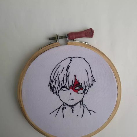 Anime inspired embroidery hoop 💜 Anime Embroidery Ideas, Mha Embroidery, Anime Embroidery Sweatshirt, Anime Emboirdery, Embroidered Anime, Anime Inspired, Embroidery Hoop, Hand Embroidery, Embroidery