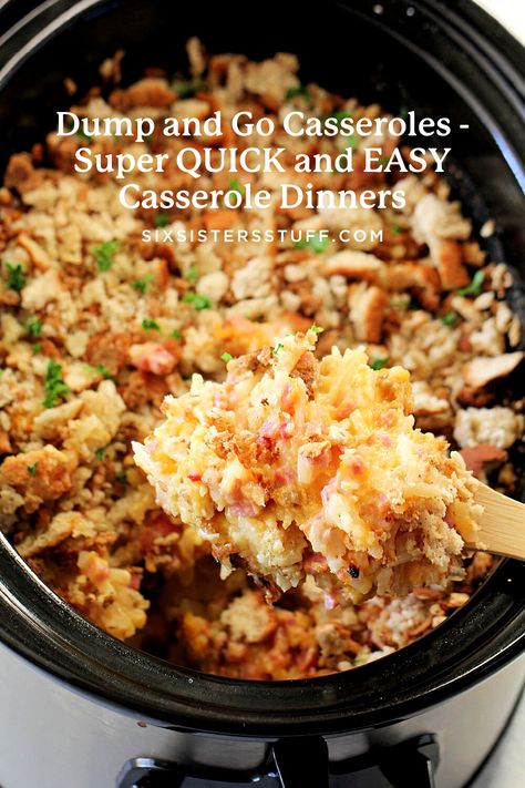 Dump And Go Casserole Dinners - Six Sisters' Stuff Dump And Go Casseroles, Easy Casserole Dinners, Six Sisters Recipes, Casserole Dinners, Ham And Potato Casserole, Chicken Zucchini Casserole, Zucchini Casserole Recipes, Dinner Casserole Recipes, Easy Dinner Casseroles