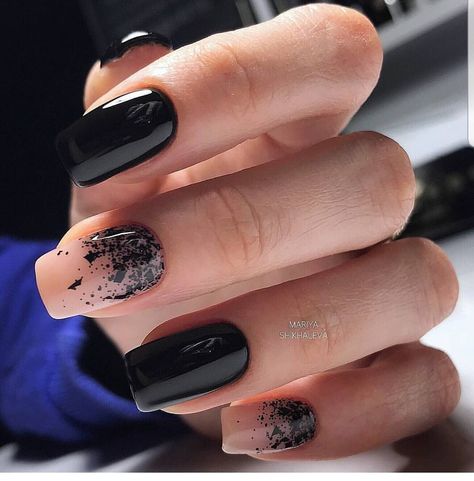 Dark Nails Inspiration Square, Dark Square Nails, Heavy Metal Nails, Black Color Nails, Short Black Nails Ideas, Acrylic Short Square Nails, Short Square Nails Design, Nail Art Noir, Nails Design Summer