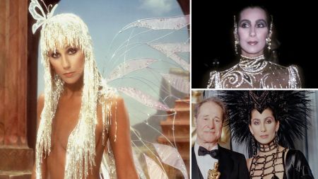 Cher's 10 Best Looks of All Time, Hand-Picked by Bob Mackie - Variety Cher Best Looks, Bob Mackie Cher Sketches, Cher Oscars, Cher In Bob Mackie, Cher Hair, Cher Show, Cher Dress, Sonny And Cher Show, The Cher Show