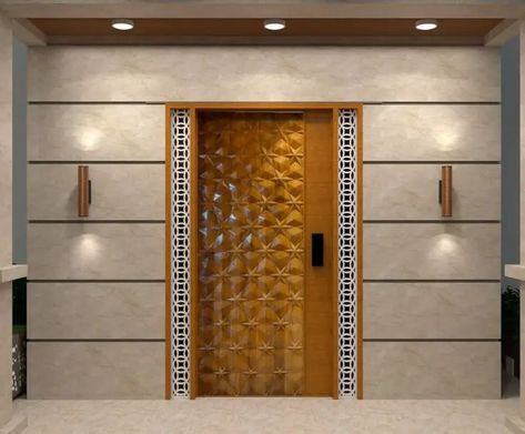 10 Beautiful Front Wall Tile Designs for Indian Homes - The Tiles of India Home Entrance Wall Tiles Design, Tiles At Entrance Door, Entry Wall Tiles Design, Main Door Elevation Tiles, Outer Door Design Modern, Portico Wall Design, Front Door Tiles Entrance Outside, Main Door Tiles Design, Door Tiles Entrance