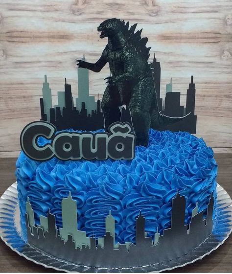 Godzilla Birthday Party Cake, Godzilla Birthday Party Decorations, Godzilla Cake Ideas, Godzilla Party Ideas, Godzilla Cake Topper, Godzilla Birthday Cake, Godzilla Logo, Rodan Godzilla, Chibi Godzilla