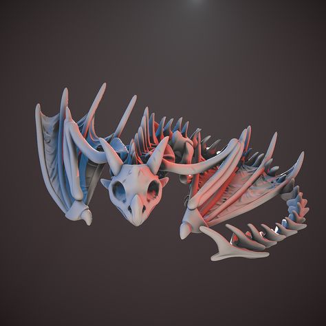 Bone Dragon, Skeletal Dragon, Wyvern Skeleton, 3d Printer Dragon, Dragon Skeleton, Stl Files, Dragon Bones, Skeleton Model, Articulated Dragon 3d Print