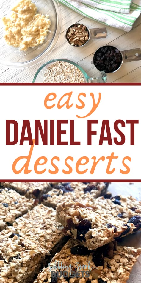 Daniel Fast Friendly Desserts, Daniel Fast Recipes Desserts, Daniel Fast Oatmeal Cookies, Daniel Fast Cabbage Recipes, Daniel Fast Muffin Recipes, Daniel Fast Granola Bars, Daniel Fast Deserts, Daniel Fast Food Ideas, Daniel Fast Sweet Treats