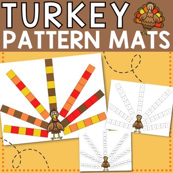 Thanksgiving Pattern Mats Free Printable - Teaching Littles Pattern Turkey Craft, Pattern Block Letters Free Printable, Thanksgiving Story Snack, Turkey Playdough Tray, Gross Motor Thanksgiving Activities For Preschoolers, Thanksgiving Patterns Kindergarten, Thanksgiving Prek Math Activities, Turkey Pattern Blocks, Prek Math Center Ideas