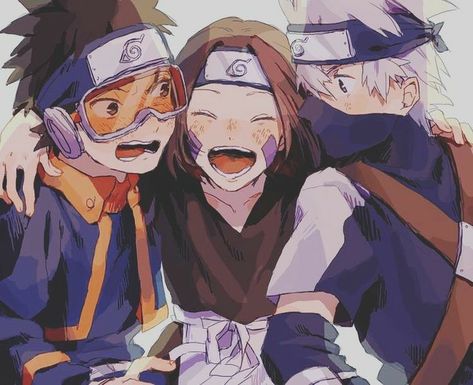 Rin Obito Kakashi, Kakashi Team 7, Rin Obito, Obito Kakashi, Naruto Episodes, Kakashi Hokage, Team Minato, Kakashi And Obito, Naruto Sharingan