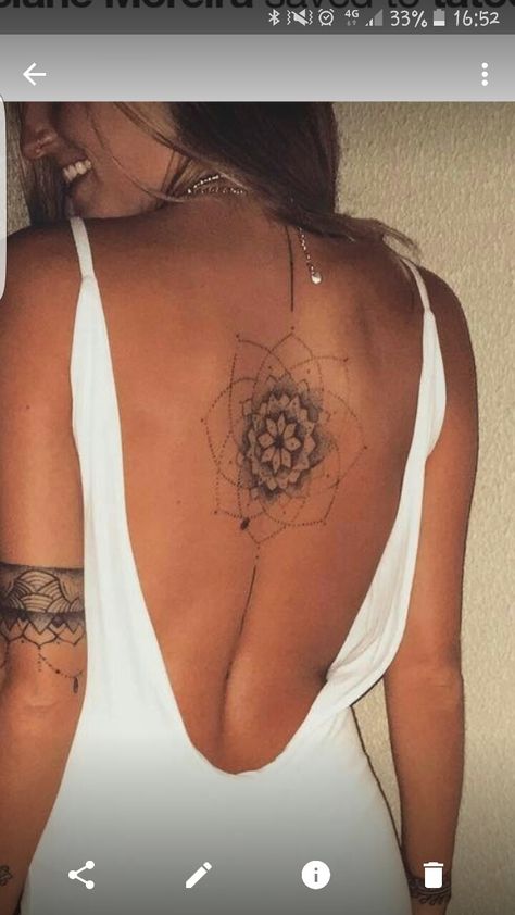 Mandala Tattoo Back Spine, Boho Back Tattoo Women, Mandala Tattoo Back Women, Boho Back Tattoo, Mandala Tattoo Design Women Back, Mandala Back Tattoo, Henna Mandala Design, Back Henna, Henna Mandala