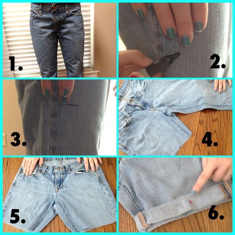 Diy !!MODEST!! high waisted shorts!! Diy Clothes Refashion Videos, Diy Summer Clothes, Diy Clothes Refashion, Clothing Crafts, Diy Denim, Diy Shirts, Diy Clothes Videos, Diy Shorts, Jean Crafts