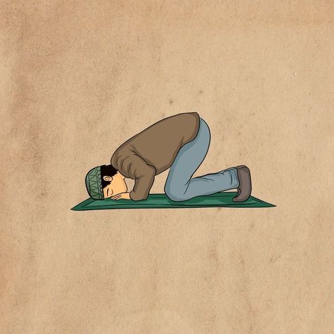 Namaz Cartoon Pic, Sajda Namaz Wallpaper, Sajda Pics, Namaz Sajda Pics, Praying Salah, Salah Islam, Muslim Cartoon, Medical Wallpaper, Black And White Picture Wall