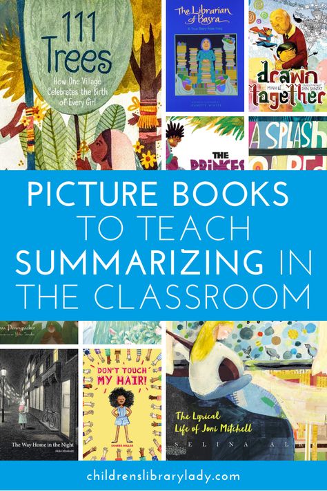 Teach summarizing in your classroom with this collection of picture books as inspiration. Use them to teach how to find the most relevant parts of a story and dismiss what is irrelevant. Teaching Summarizing, Teaching Summary, Summarizing Fiction, Parts Of A Story, The Napping House, 3rd Grade Books, Children's Library, Play Computer Games, 6th Grade Reading