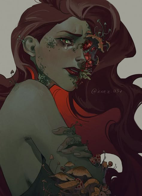 krez.03v on Twitter: ""Somehow after all this, I want to live." #poisonivy #dc https://t.co/cN9mxKBixa" / Twitter Poison Ivy Fanart Cute, Dc Comic Women, Poison Ivy Fanart, Dc Superheroes Art, Poison Ivy Character, Poison Ivy And Harley Quinn, Poison Ivy Comic, Harley Quinn Poison Ivy, Dc Fanart