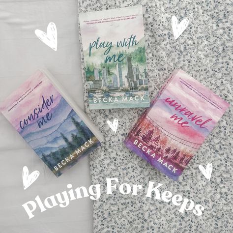 I have absolutely fallen In love with the ‘playing for keeps’ Series by Becka Mack! The found family in this series is just phenomenal, and I adore the way that the books interconnect. Consider Me - Olivia and Carter 🤍 Their love story is the definition of insta love, Carters falls hard for Ollie from the moment he sees her, so much so that he completely transforms his play boy ways. Play With me - Jennie and Garrett💜 Jennie is Carters little sister and Garrett is Carters best friend! W... Play With Me By Becka Mack Book Aesthetic, Becka Mack Play With Me, Play With Me By Becka Mack Book, Consider Me By Becka Mack, Consider Me Becka Mack, Playing For Keeps, Lucky In Love, Friends With Benefits, Beautiful Love Stories