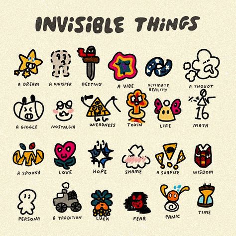 Invisible Things, Arte Doodle, Mini Drawings, Doodle Drawings, Funky Art, Cute Doodles, Art Sketchbook, Doodle Art, Aesthetic Art