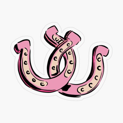 Get my art printed on awesome products. Support me at Redbubble #RBandME: https://www.redbubble.com/i/sticker/Pink-Horseshoe-by-alexnoellejones/146510037.O9UDB?asc=u Pink Horse, Bachelorette Ideas, Shoes Illustration, Horse Shoes, Plastic Stickers, Decorate Notebook, Coloring Stickers, Eye Catching Colors, Sticker Design