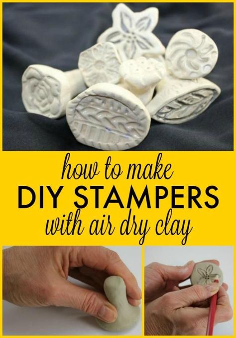 Diy Clay Stamps How To Make, Stamping On Polymer Clay, Clay Objects, Making Stencils, Texture Stamps, Make Your Own Stamp, Clay Crafts For Kids, Pagan Crafts, Homemade Clay