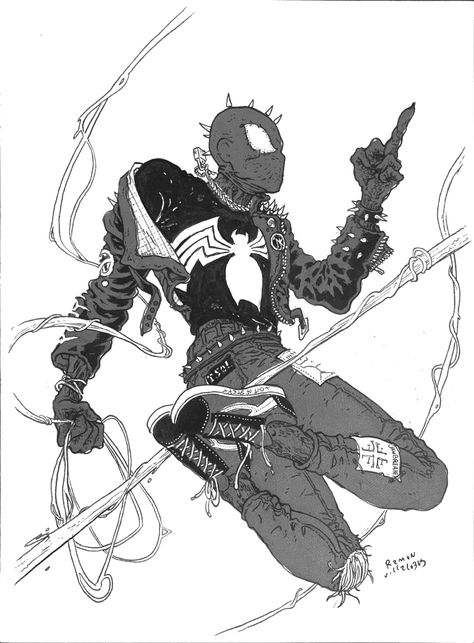 Spider Punk Pfp, Punk Black And White, Punk Pfp, Spider Punk, Arte Punk, Spider Art, Spiderman Pictures, Marvel Spiderman Art, Spiderman Comic