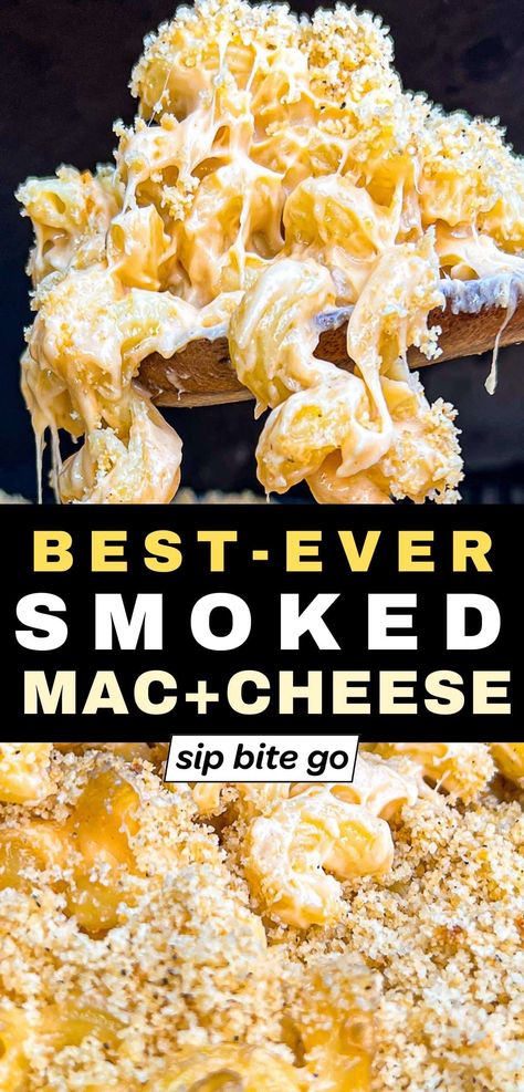 Smoker Side Dish, Mac And Cheese With Gouda, Smoker Mac And Cheese, Smoked Pasta, Traeger Cooking, Pellet Smoker Recipes, Smoked Mac And Cheese, Traeger Grill Recipes, Cheese Cheddar