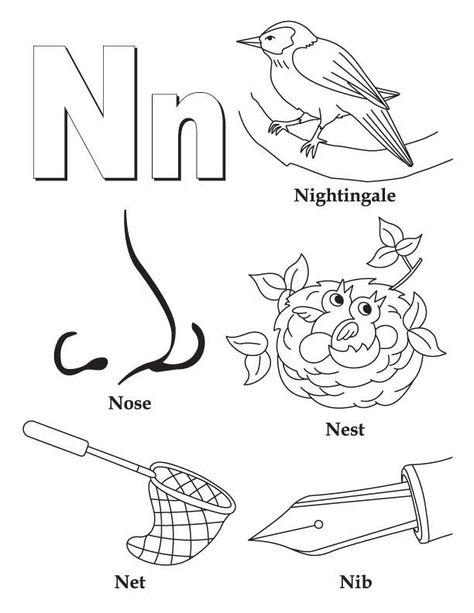 My A to Z Coloring Book Letter N coloring page Letter N Worksheet, Letter A Coloring Pages, Coloring Pages For Teenagers, Coloring Letters, The Letter N, Abc Coloring Pages, Abc Coloring, Preschool Letters, Book Letters