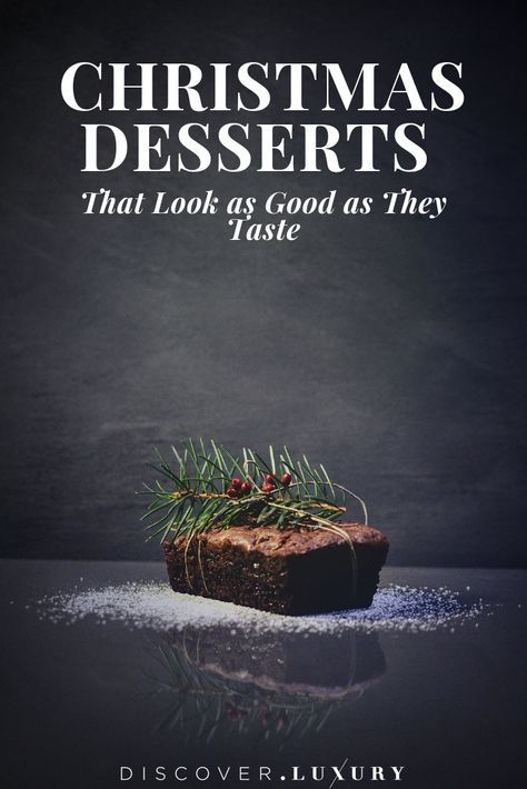 These elegant Christmas dessert recipes taste as good as they look.  These impressive holiday desserts cover all the types from a tasty chocolate yule log to candy cane cookies.  Make your Christmas party that much more memorable with a few fancy holiday party food desserts. #christmasdesserts #dotluxury   #dessertrecipes  #holidaydesserts Elegant Christmas Desserts, Christmas Desserts Fancy, Elegant Christmas Dessert, December Desserts, Party Food Desserts, Holiday Party Food, Christmas Dinner Desserts, Fancy Holiday Party, Chocolate Yule Log