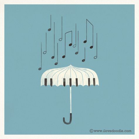 Singing in the rain by ILoveDoodle on Flickr. Musical Notes, Music Notes, Umbrella, Musical, Music