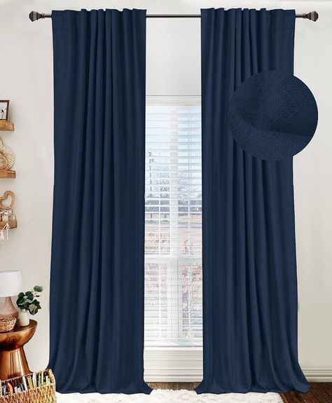 Amazon.com: 100% Blackout Shield Linen Blackout Curtains for Bedroom 108 Inches Long,Back Tab/Rod Pocket Living Room Drapes,Thermal Insulated Textured Blackout Curtains 2 Panels Set,50" W x 108" L,Grey : Home & Kitchen Linen Blackout Curtains, Room Cooler, Living Room Drapes, Curtains For Bedroom, Curtains Width, Adult Bedroom, Insulated Curtains, Keeping Room, Drape Panel