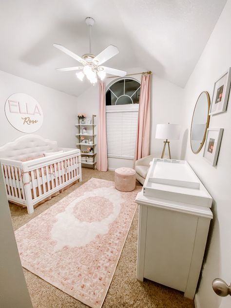 FC451615-B6A9-416F-B097-EFE390610F66 Nursery With Pink Accents, Luxury Baby Room, Pink Baby Room, Baby Room Storage, Girly Nursery, Baby Nursery Inspiration, Cowgirl Nursery, Baby Room Themes, Baby Boy Room Decor