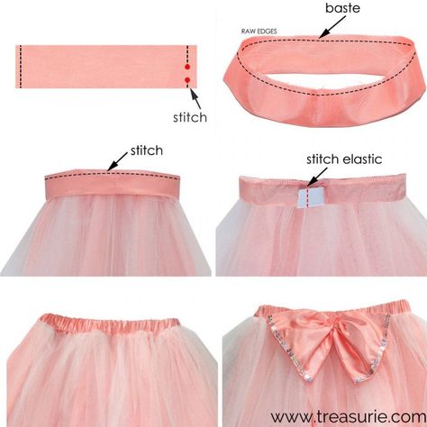 How to Make a Tutu Skirt - FREE Pattern | TREASURIE How To Make A Long Tutu Skirt, How To Make Tutu Skirt For Kids, Sew Tutu Skirt Diy, Tutu Patterns How To Make, Diy Tutu For Baby, Girls Tulle Dress Pattern, How To Sew A Tutu, How To Sew A Tutu Skirt Tulle, Girls Tutu Skirt Outfits