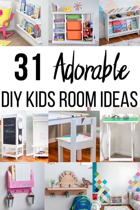 Love these! Easy and simple DIY kids room ideas on a budget. Hot tutorials for furniture, organizing, accent wall ideas, room decor. Everything you need to make a child's bedroom fun! #anikasdiylife Diy Kids Room Ideas, Diy Kids Art Station, Diy Kids Chair, Diy Kids Room, Diy Kids Table, Bedroom Fun, Playroom Inspiration, Diy Kids Room Decor, Kids Room Ideas