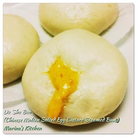 Liu Sha Bao / Chinese Molten Salted Egg Custard Steamed Buns Liu Sha Bao, Duck Eggs, Custard Powder, Egg Custard, Frozen Custard, Custard Filling, Salted Egg, Steamed Buns, Egg Yolks