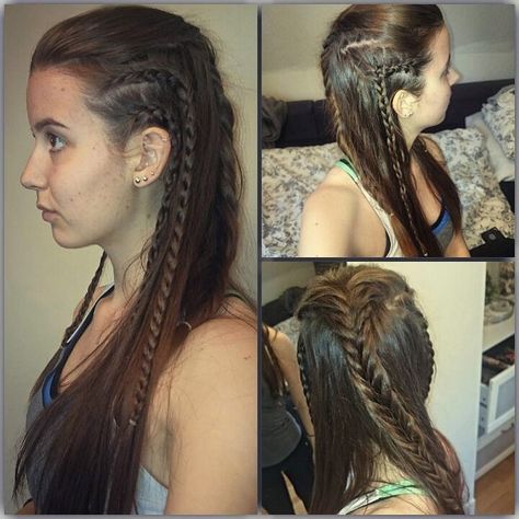 The 100 Lexa, Viking Braids, Viking Hair, Pinterest Hair, Edgy Hair, Festival Hair, Cornrow Hairstyles, Braid Styles, Look Cool