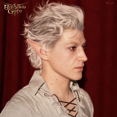 Astarion Hair, Astarion Aesthetic, Key Reference, Neil Newbon, Astarion Ancunín, Elf Man, Digital Sculpting, Baldurs Gate, Elf Ears