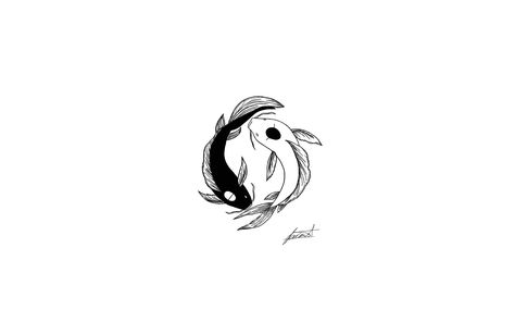 Koi Ying Yang Tattoo Design, Coy Fish Ying Yang Tattoo, Ying And Yang Fish Tattoo, Yin And Yang Koi Fish Tattoo, Koi Fish Tattoo Ying Yang, Koi Fish Ying Yang Tattoo, Fish Ying Yang Tattoo, Yin Yang Fish Tattoo, Ying Yang Koi Fish Tattoo