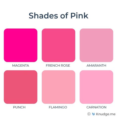 knudge.me apps english vocab Pink Color Chart, Pink Color Combination, Colour Combinations Fashion, Makeup Shades, Pink Palette, English Vocab, French Rose, Color Palette Pink, Hair Color Pink