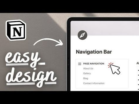 EASY Navigation Bar in Notion | top bar, synced block, table of contents | Beginner Tutorial ✨ - YouTube Navigation Bar Notion, Bar Rail, Block Table, Navigation Bar, Notion Templates, Table Of Contents, Bar Top, To Create, Coding