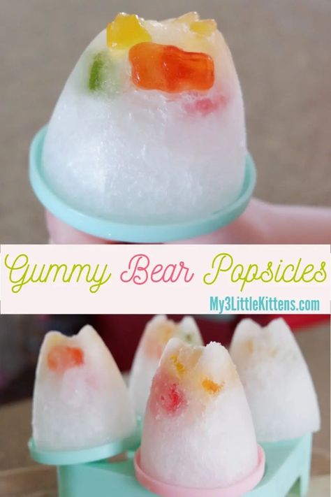 Gummy Bear Popsicles, Making Gummy Bears, Yogurt Popsicles, Popsicle Molds, Raspberry Lemonade, Enjoy Summer, Gummy Bear, Little Kittens, 2 Ingredients