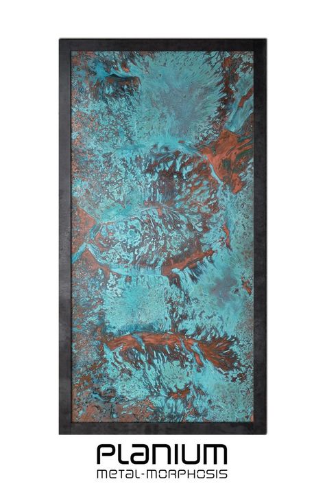 MAVI: Author's oxidation.  This Oxidised Copper slab suggests a pictorial setting worthy of the most relevant impressionism, with a romantic touch that joins the natural elements.  #oxidation #mavi #planium #art #metal #creativity #copper Oxidised Copper, Light Games, Copper Brown, Metal Sheet, Interior Design Art, Art Metal, Interior Art, Italian Design, Impressionism