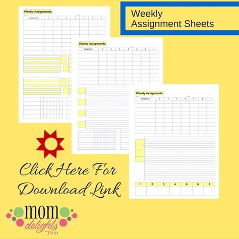 FREE Printable Weekly Assignment Sheets for All Ages - Homeschool Giveaways Sarah Mackenzie, Printable Budget Worksheet, All About Me Printable, Assignment Sheet, Simple Weekly Planner, Weekly Planner Free Printable, Weekly Planner Free, Homeschool Freebies, Printable Weekly Planner