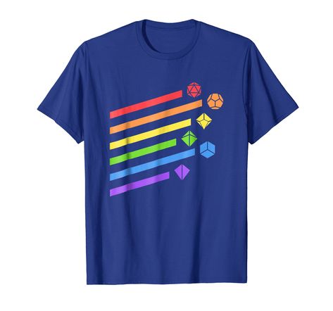 Amazon.com: Minimalist Polyhedral Dice Set Colors D20 Collector T-Shirt: Clothing Dice Shirt, Sisters Boyfriend, D20 Dice, Retro Rainbow, Polyhedral Dice, Dice Set, Retro Color, Pride Shirts, Branded T Shirts