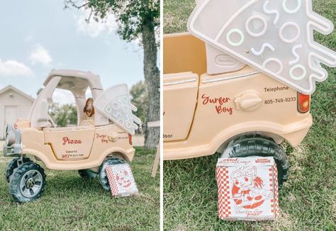 Cozy Coupe Ice Cream Truck, Cozy Coupe Makeover Boys, Cozy Coupe Truck Makeover, Cozy Coupe Truck, Toy Makeover, Cozy Coupe Makeover, Pizza Costume, Harry Potter Butter Beer, Lincoln Birthday