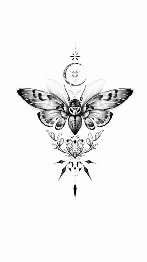 Patch Work Sleeve Tattoos For Women, Moth Tattoo Design, Shin Tattoo, Throat Tattoo, Insect Tattoo, Bug Tattoo, Witch Tattoo, Moth Tattoo, Stomach Tattoos