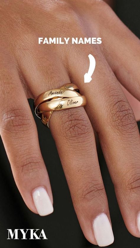 Russian Ring, Russian Wedding Ring, Diy Mother's Day, Family Rings, Photographie Portrait Inspiration, Name Ring, Gold Rings Fashion, Name Rings, Classy Jewelry