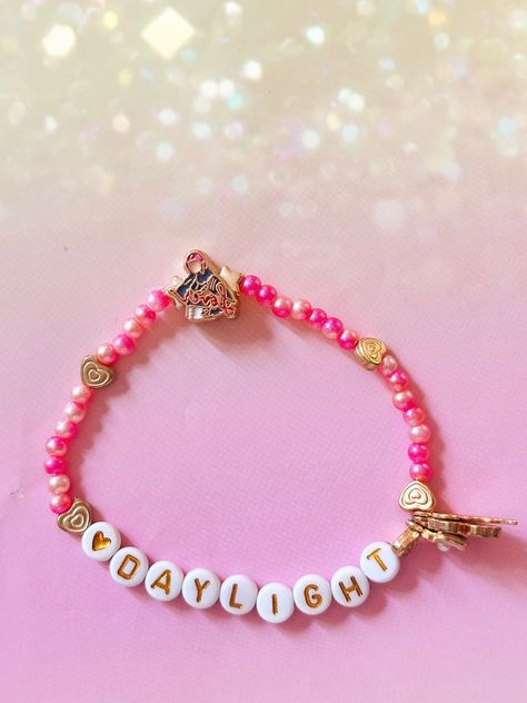 Daylight • Taylor Swift Friendship Bracelet • Lover Era • Gold Jewellery • Pastel Pink Gold Charm Bracelet • Eras Tour • Swiftie Gift Daylight Taylor Swift, Taylor Swift Friendship Bracelet, Lover Era, Gold Charm Bracelet, Gold Charm, Eras Tour, Gold Jewellery, Friendship Bracelet, Pink Gold