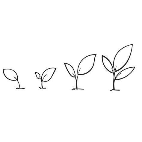 Sprout Drawing Cute, Sprout Tattoo Plant, Growing Plant Illustration, One Line Plant Tattoo, Plant Growing Drawing, Sprouts Drawing, Sprout Drawing, Sprout Tattoo, Sprout Logo