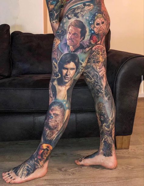 Full Leg Tattoo, Star Wars Tattoo Sleeve, Positivity Tattoo, 90s Tattoos, Scene Tattoo, Chicano Tattoos Sleeve, Nostalgic 90s, Full Leg Tattoos, Band Tattoos