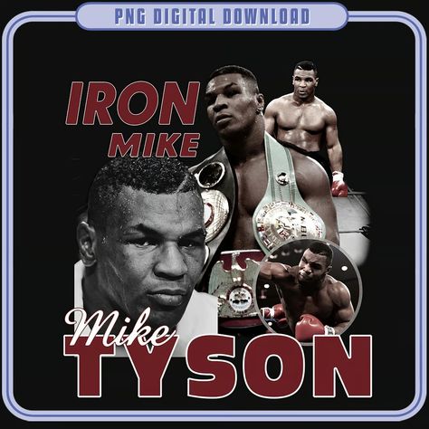 Y2k Png, Iron Mike, Professional Boxer, Vintage Png, Graphic Style, Bunny Designs, Mike Tyson, Music Design, Handmade Fashion