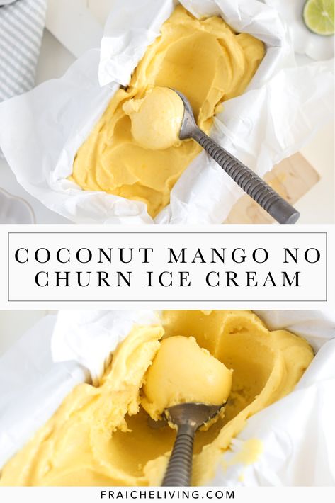 Mango Nicecream Vegan, Mango Dessert Recipes Easy Healthy, Frozen Ice Cream, Fraiche Living, Churn Ice Cream, Coconut Milk Ice Cream, Ice Cream Shake, Nice Cream Recipe, Mango Ice Cream